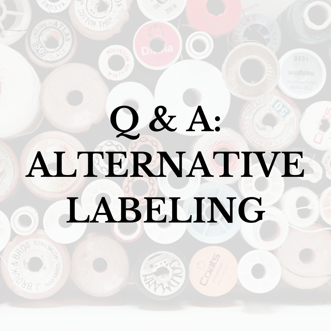 Q & A: Alternative Labeling